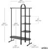 Umbra Bellwood Garment Rack Clothes Stand for Clothing, Coats, Dresses, with Shelf for Shoes and Accessories, White/Natural(Black)