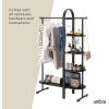 Umbra Bellwood Garment Rack Clothes Stand for Clothing, Coats, Dresses, with Shelf for Shoes and Accessories, White/Natural(Black)