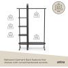 Umbra Bellwood Garment Rack Clothes Stand for Clothing, Coats, Dresses, with Shelf for Shoes and Accessories, White/Natural(Black)