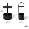 Umbra Bellwood Side Table with Storage and Cable Management, White(Black/Walnut)
