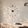 Umbra Blink Modern DIY 3D Wall Clock, Easy to Paste Wall Sticker Numbers, Frameless Large Decorative Wall Clock, Simple Indicators, Minimalist, Black(Black)