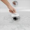 Umbra Bloom Drain Stop and Hair Catcher – Dual Purpose Bathtub Drain Strainer and Stopper with Decorative Floral Design, Anti-Clog Bathroom Accessory for Tubs and Showers – Surf(White)