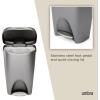 Umbra Brim Kitchen Trash Can 13 Gallon (50L) Waste Bin with Lid, Silver