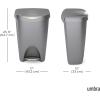 Umbra Brim Kitchen Trash Can 13 Gallon (50L) Waste Bin with Lid, Silver