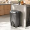 Umbra Brim Kitchen Trash Can 13 Gallon (50L) Waste Bin with Lid, Silver