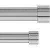 Umbra Cappa 66-120 inch Adjustable Double & Single Curtain Rod Sets with Matching Finials and Mounting Hardware (Nickel)