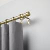 Umbra Cappa Curtain Rod – 1-Inch Drapery Rod Extends from 36 to 66 Inches, Includes 2 Matching Finials, Brackets & Hardware, Brass(Brass)