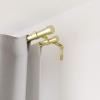 Umbra Cappa Double Curtain Rod (66 to 120-Inch, Brass) Bundle with Matching Finials, Brackets & Hardware, 66 to 120-Inch, Brushed Black