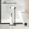 Umbra Cappa Toilet Paper Stand with Reserve, Free-Standing Storage Solution for Bathroom, Nickel(Black)