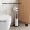 Umbra Cappa Toilet Paper Stand with Reserve, Free-Standing Storage Solution for Bathroom, Nickel(Black)