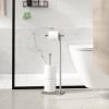 Umbra Cappa Toilet Paper Stand with Reserve, Free-Standing Storage Solution for Bathroom, Nickel(Nickel)