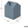 Umbra Casa Tissue Box Cover – Adorable House Shaped Square Tissue Box Holder for Bathroom, Bedroom or Office, White(Slate Blue)
