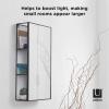 Umbra Cubiko 24×12″ Rectangular Black Metal Bathroom Mirror Storage Cabinet with 3 Shelves