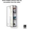 Umbra Cubiko 24×12″ Rectangular Black Metal Bathroom Mirror Storage Cabinet with 3 Shelves