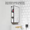 Umbra Cubiko 24×12″ Rectangular Black Metal Bathroom Mirror Storage Cabinet with 3 Shelves