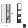 Umbra Cubiko 24×12″ Rectangular Black Metal Bathroom Mirror Storage Cabinet with 3 Shelves