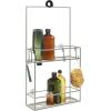 Umbra Cubiko Metal Shower Caddy, Hangs Over the Shower Head, Black(Gray)