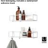 Umbra Cubiko Shower Corner Shelf, Metal Floating Shelves with Adhesive Mounting Strips, 2-Pack, White(White)