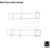 Umbra Cubiko Shower Corner Shelf, Metal Floating Shelves with Adhesive Mounting Strips, 2-Pack, White(White)