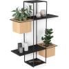 Umbra Cubist Multi Floating Built-in Succulent Planter – Modern Wall Décor and Geometric Display Shelf for Books, Candles, Mementos, Photos, Indoor Plants, Black(MULTI)