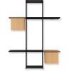 Umbra Cubist Multi Floating Built-in Succulent Planter – Modern Wall Décor and Geometric Display Shelf for Books, Candles, Mementos, Photos, Indoor Plants, Black(MULTI)