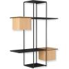 Umbra Cubist Multi Floating Built-in Succulent Planter – Modern Wall Décor and Geometric Display Shelf for Books, Candles, Mementos, Photos, Indoor Plants, Black(MULTI)
