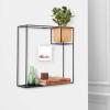 Umbra Cubist Multi Floating Built-in Succulent Planter – Modern Wall Décor and Geometric Display Shelf for Books, Candles, Mementos, Photos, Indoor Plants, Black(Large)