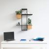 Umbra Cubist Multi Floating Built-in Succulent Planter – Modern Wall Décor and Geometric Display Shelf for Books, Candles, Mementos, Photos, Indoor Plants, Black(MULTI)