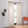 Umbra Dagen Slub Textured Sheer Grommet 95 in Long x 50 in Wide Window Curtain Panel, White(Light Bronze)