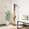 Umbra Flapper Coat Rack, Clothing Hanger, Umbrella Holder, and Hat Organizer, Great for Entryway, Grey(Light Walnut/Warm Gold)