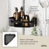 Umbra Flex Adhesive Shower Corner Shelf for Bathroom, White(Black)
