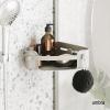 Umbra Flex Adhesive Shower Corner Shelf for Bathroom, White(Grey)
