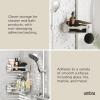 Umbra Flex Adhesive Shower Corner Shelf for Bathroom, White(Grey)