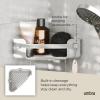 Umbra Flex Adhesive Shower Corner Shelf for Bathroom, White(Grey)