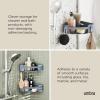 Umbra Flex Adhesive Shower Corner Shelf for Bathroom, White(Slate Blue)