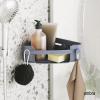 Umbra Flex Adhesive Shower Corner Shelf for Bathroom, White(Slate Blue)