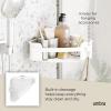 Umbra Flex Adhesive Shower Corner Shelf for Bathroom, White(White)