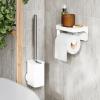 Umbra Flex Adhesive Toilet Paper Holder & Shelf, White