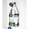 Umbra Flex Hanging Shower Caddy with 2 Shelves, Bathtub Shelf and Bathroom Organizer, White(Black)