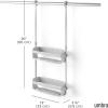 Umbra Flex Hanging Shower Caddy with 2 Shelves, Bathtub Shelf and Bathroom Organizer, White(Grey)