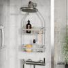 Umbra Flex Hanging Shower Caddy with 2 Shelves, Bathtub Shelf and Bathroom Organizer, White(Grey)