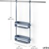 Umbra Flex Hanging Shower Caddy with 2 Shelves, Bathtub Shelf and Bathroom Organizer, White(Slate Blue)