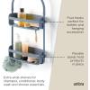Umbra Flex Hanging Shower Caddy with 2 Shelves, Bathtub Shelf and Bathroom Organizer, White(Slate Blue)