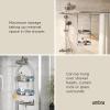 Umbra Flex Hanging Shower Caddy with 2 Shelves, Bathtub Shelf and Bathroom Organizer, White(Slate Blue)