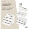 Umbra Glam Cosmetic Organizer, Versatile Storage Container With Removable Insert for Bathroom, Office and More, White(Large)