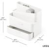 Umbra Glam Cosmetic Organizer, Versatile Storage Container With Removable Insert for Bathroom, Office and More, White(Large)