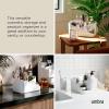 Umbra Glam Cosmetic Organizer, Versatile Storage Container With Removable Insert for Bathroom, Office and More, White(Medium)