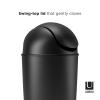Umbra Grand Swing Top Garbage Large Capacity 10 Gallon Kitchen Trash Can with Lid, Indoor/Outdoor Use, Black(Black)