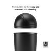 Umbra Grand Swing Top Garbage Large Capacity 10 Gallon Kitchen Trash Can with Lid, Indoor/Outdoor Use, Black(Black)