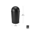 Umbra Grand Swing Top Garbage Large Capacity 10 Gallon Kitchen Trash Can with Lid, Indoor/Outdoor Use, Black(Black)